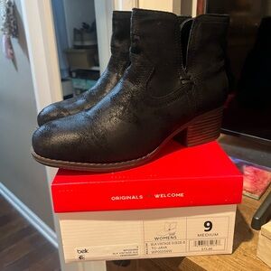 True Craft Booties new in box! Black suede boots size 9